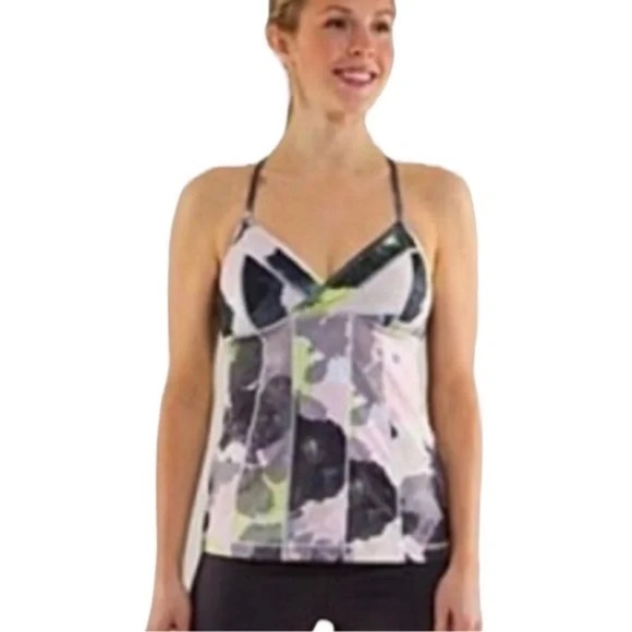 Lululemon Tinted Canvas Full Eagle Cross Back Tank - Size 10 - Picture 9 of 9